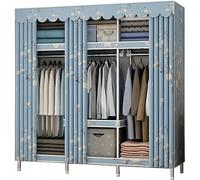 HXZJUIKL Armoire, étagères portatives en toile, armoire en tissu avec rail de suspension, organisateur de rangement pour vêtements, C-128 x 45 x 172 cm