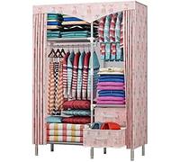 HXZJUIKL Armoire ouverte en tissu simple portable 2 portes Armoire de chambre à coucher Armoire solide en tissu Oxford 170 x 110 x 45 cm