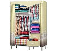 HXZJUIKL Armoire ouverte en tissu simple portable 2 portes Armoire de chambre à coucher Armoire solide en tissu Oxford 170 x 110 x 45 cm