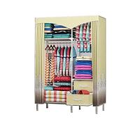 HXZJUIKL Armoire ouverte en tissu simple portable 2 portes Armoire de chambre à coucher Armoire solide en tissu Oxford 170 x 110 x 45 cm