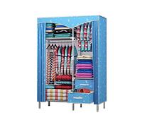 HXZJUIKL Armoire ouverte en tissu simple portable 2 portes Armoire de chambre à coucher Armoire solide en tissu Oxford 170 x 110 x 45 cm