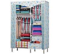 HXZJUIKL Armoire ouverte en tissu simple portable 2 portes Armoire de chambre à coucher Armoire solide en tissu Oxford 170 x 110 x 45 cm