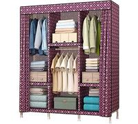 HXZJUIKL Armoire portable en tissu à assembler pour la maison, grande armoire de rangement stable, armoire en tissu, 168 x 130 cm