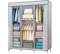 HXZJUIKL Armoire portable en tissu à assembler pour la maison, grande armoire de rangement stable, armoire en tissu, 168 x 130 cm