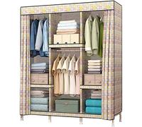 HXZJUIKL Armoire portable en tissu à assembler pour la maison, grande armoire de rangement stable, armoire en tissu, 168 x 130 cm