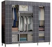 HXZJUIKL Armoire portable en tissu, armoire en métal, armoire multifonctions, étagères simples, en tissu, 172 x 45 x 150 cm