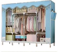 HXZJUIKL Armoire portable en tissu avec pompons, design pour chambre à coucher, armoire en métal, armoire à la maison, armoire E, 173 x 165 x 45 cm