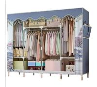 HXZJUIKL Armoire portable en tissu avec pompons, design pour chambre à coucher, armoire en métal, armoire à la maison, armoire E, 173 x 165 x 45 cm