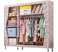 HXZJUIKL Armoire portable en tissu en métal assemblée, 169 x 48 x 126 cm