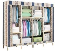 HXZJUIKL Armoire portable en tissu rayé, facile à assembler, 168 x 45 x 165 cm