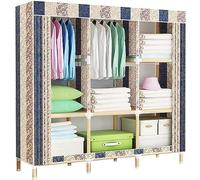HXZJUIKL Armoire portable en tissu rayé, facile à assembler, 168 x 45 x 165 cm