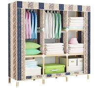 HXZJUIKL Armoire portable en tissu rayé, facile à assembler, 168 x 45 x 90 cm