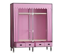 HXZJUIKL Armoire portable en toile, armoire en tissu avec rail de suspension, étagères, rangement de vêtements, armoire en tissu, gris - 140 x 45 x 168 cm