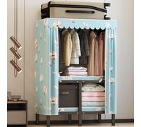 HXZJUIKL Armoire portable en toile avec housse - Armoire de grande capacité pour chambre à coucher, salon - 1 tringle de suspension, étagères incluses - Armoire simple pour organiser les vêtements et