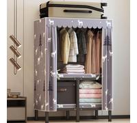 HXZJUIKL Armoire portable en toile avec housse - Armoire de grande capacité pour chambre à coucher, salon - 1 tringle de suspension, étagères incluses - Armoire simple pour organiser les vêtements et