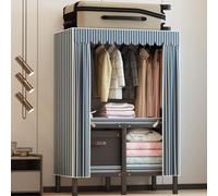 HXZJUIKL Armoire portable en toile avec housse - Armoire de grande capacité pour chambre à coucher, salon - 1 tringle de suspension, étagères incluses - Armoire simple pour organiser les vêtements et