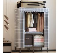 HXZJUIKL Armoire portable en toile avec housse - Armoire de grande capacité pour chambre à coucher, salon - 1 tringle de suspension, étagères incluses - Armoire simple pour organiser les vêtements et