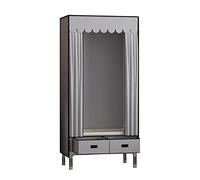 HXZJUIKL Armoire portable en toile avec penderie et 3 tiroirs, bleu - 70 x 45 x 168 cm