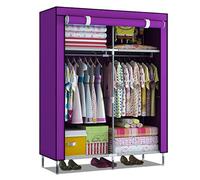 HXZJUIKL Armoire portable en toile avec penderie, étagères, salon, rouge, 90 x 46 x 168 cm