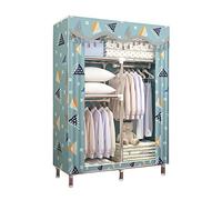 HXZJUIKL Armoire portable en toile avec rail de suspension, armoire pliable, bleu, 90 x 46 x 170 cm