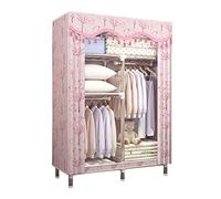 HXZJUIKL Armoire portable en toile avec rail de suspension, armoire pliable, bleu, 90 x 46 x 170 cm