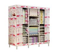 HXZJUIKL Armoire portable en toile avec rail de suspension et poches latérales - Organisateur de rangement pour vêtements pour chambre à coucher