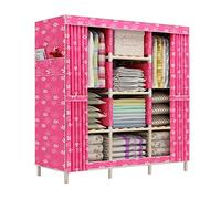 HXZJUIKL Armoire portable en toile avec rail de suspension et poches latérales - Organisateur de rangement pour vêtements pour chambre à coucher