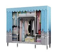 HXZJUIKL Armoire portable en toile avec rail de suspension, étagères A-145 x 45 x 175 cm