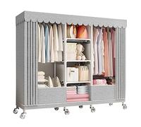 HXZJUIKL Armoire portable en toile avec rail de suspension, étagères, C-160 x 45 x 170 cm