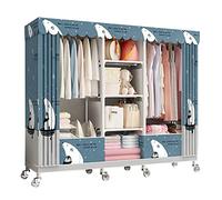 HXZJUIKL Armoire portable en toile avec rail de suspension, étagères, C-160 x 45 x 170 cm
