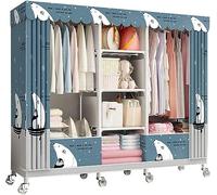 HXZJUIKL Armoire portable en toile avec rail de suspension, étagères, vêtements - Organisateur de rangement pour vêtements, sacs, C-160 x 45 x 170 cm