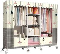 HXZJUIKL Armoire portable en toile avec rail de suspension, étagères, vêtements - Organisateur de rangement pour vêtements, sacs, B-160 x 45 x 170 cm