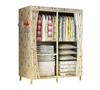 HXZJUIKL Armoire portable en toile de tissu, organiseur de rangement avec poches latérales, pour chambre à coucher, B-105 x 45 x 170 cm