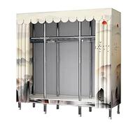 HXZJUIKL Armoire portable en toile, organiseur de rangement pliable avec rail de suspension, armoire de meubles, A-145 x 45 x 170 cm