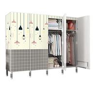 HXZJUIKL Armoire portable en toile, penderie en tissu avec rail de suspension, étagères, organiseur de rangement pour vêtements, D-165 x 50 x 172 cm