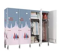 HXZJUIKL Armoire portable en toile, penderie en tissu avec rail de suspension, étagères, organiseur de rangement pour vêtements, D-165 x 50 x 172 cm