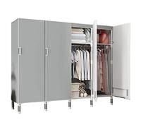 HXZJUIKL Armoire portable en toile, penderie en tissu avec rail de suspension, étagères, organiseur de rangement pour vêtements, D-165 x 50 x 172 cm