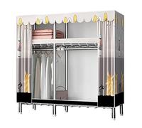 HXZJUIKL Armoire portable, organiseur de rangement pour vêtements, armoire en tissu avec rail de suspension, étagères, placard pliable pour vêtements, sacs, C-143 x 45 x 169 cm