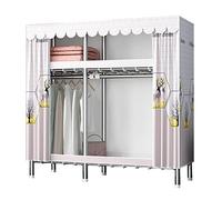 HXZJUIKL Armoire portable, organiseur de rangement pour vêtements, armoire en tissu avec rail de suspension, étagères, placard pliable pour vêtements, sacs, C-143 x 45 x 169 cm