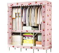 HXZJUIKL Armoire portative en tissu rose - Armoire à vêtements pour la maison - Rail ouvert - Armoire de chambre à coucher - Armoire pliante en métal portable - 168 x 170 x 48 cm