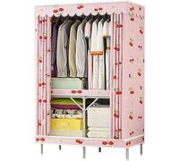 HXZJUIKL Armoire portative en tissu rose - Armoire à vêtements pour la maison - Rail ouvert - Armoire de chambre à coucher - Armoire pliante en métal portable - 168 x 170 x 48 cm