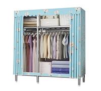 HXZJUIKL Armoire portative en toile avec rail de suspension, étagères B-130 x 45 x 170 cm