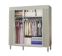 HXZJUIKL Armoire portative en toile avec rail de suspension, étagères B-130 x 45 x 170 cm