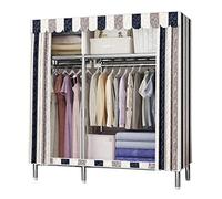 HXZJUIKL Armoire portative en toile avec rail de suspension, étagères B-130 x 45 x 170 cm