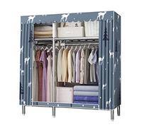 HXZJUIKL Armoire portative en toile avec rail de suspension, étagères B-130 x 45 x 170 cm