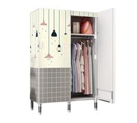HXZJUIKL Armoire portative en toile, étagères de rangement pour vêtements avec porte ouverte, armoire en tissu avec rail de suspension, A-85 x 50 x 172 cm
