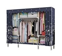 HXZJUIKL Armoire portative en toile, penderie en tissu avec rail de suspension et housse en tissu, organiseur de rangement pour vêtements, A-165 x 45 x 175 cm
