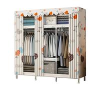 HXZJUIKL Armoire portative en toile, penderie en tissu avec rail de suspension, organisateur de rangement pour vêtements, B-128 x 45 x 172 cm