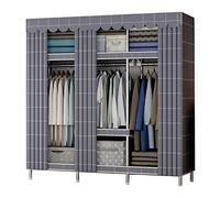 HXZJUIKL Armoire portative en toile, penderie en tissu avec rail de suspension, organisateur de rangement pour vêtements, B-128 x 45 x 172 cm