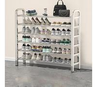 HXZJUIKL Banc à chaussures avec repose-pieds en maille laminée - Étagères de rangement à chaussures pour placard, entrée, couloir, chambre à coucher, salon, salle de bain, balcon stratifié amovible